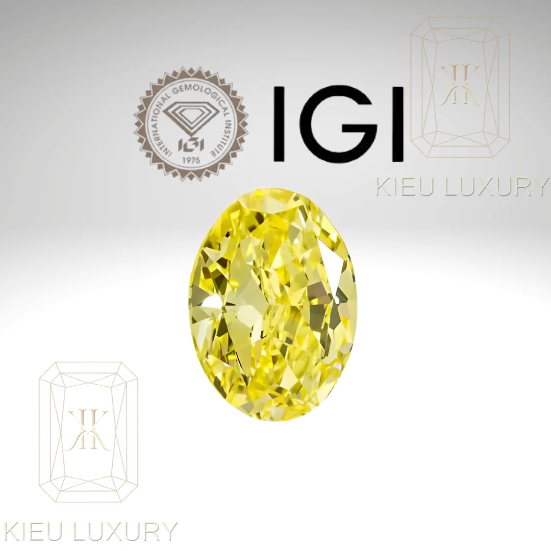 Kim cương IGI 10mm Fancy-VVS2 Yellow