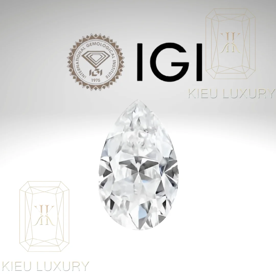 Kim cương IGI 9mm E-VVS1 Giọt nước